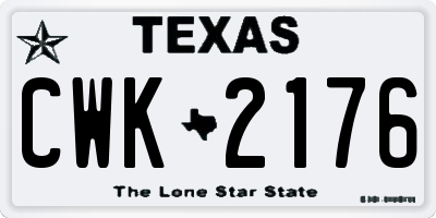 TX license plate CWK2176