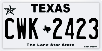 TX license plate CWK2423