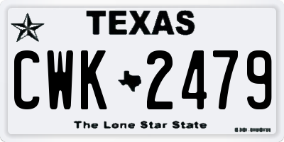 TX license plate CWK2479