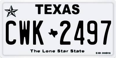 TX license plate CWK2497