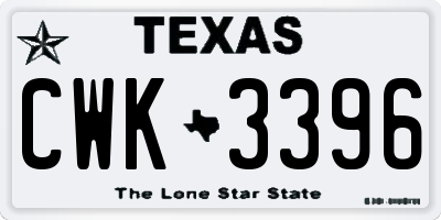 TX license plate CWK3396
