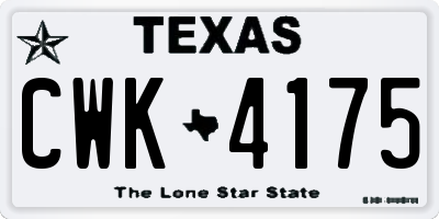 TX license plate CWK4175
