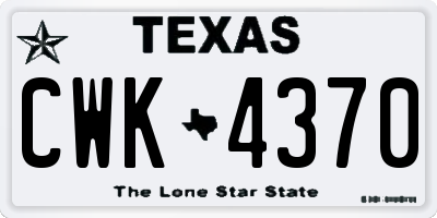 TX license plate CWK4370