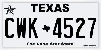 TX license plate CWK4527