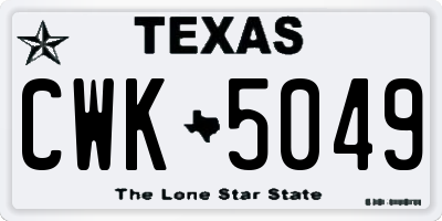 TX license plate CWK5049
