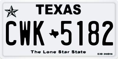 TX license plate CWK5182