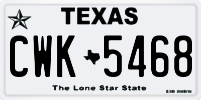 TX license plate CWK5468