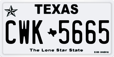 TX license plate CWK5665