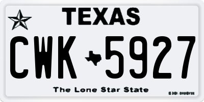 TX license plate CWK5927