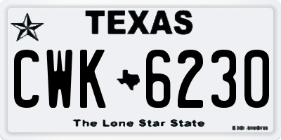 TX license plate CWK6230