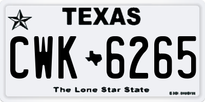 TX license plate CWK6265