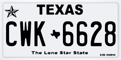 TX license plate CWK6628