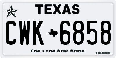 TX license plate CWK6858