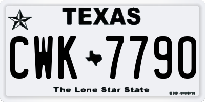 TX license plate CWK7790