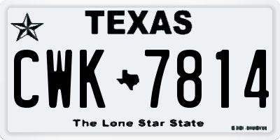 TX license plate CWK7814