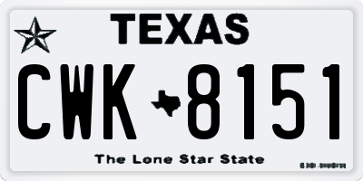 TX license plate CWK8151
