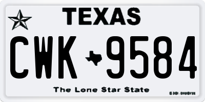 TX license plate CWK9584