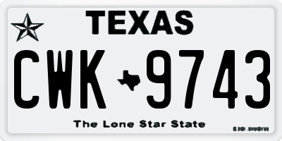 TX license plate CWK9743