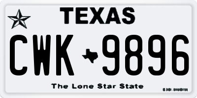 TX license plate CWK9896