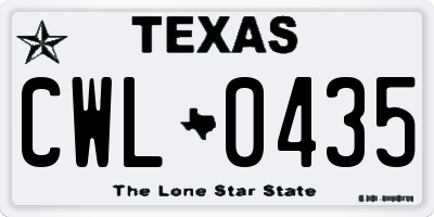 TX license plate CWL0435