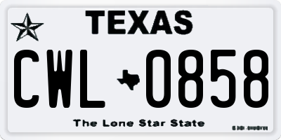 TX license plate CWL0858