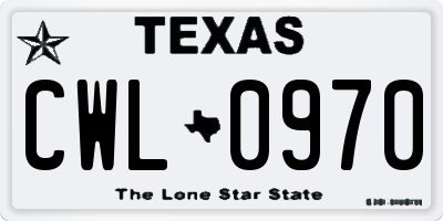 TX license plate CWL0970