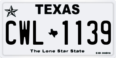 TX license plate CWL1139