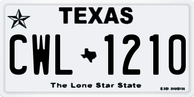 TX license plate CWL1210