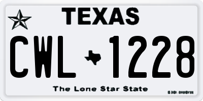 TX license plate CWL1228