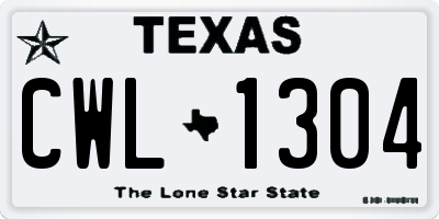 TX license plate CWL1304