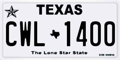 TX license plate CWL1400