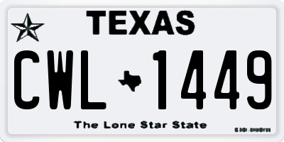 TX license plate CWL1449