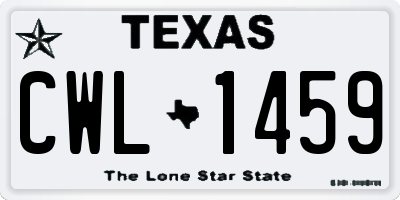 TX license plate CWL1459