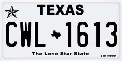 TX license plate CWL1613