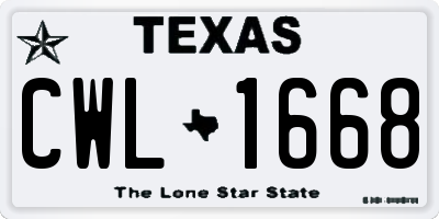 TX license plate CWL1668