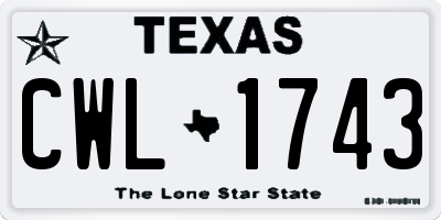 TX license plate CWL1743