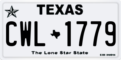 TX license plate CWL1779