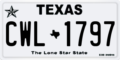 TX license plate CWL1797
