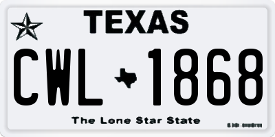 TX license plate CWL1868