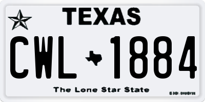 TX license plate CWL1884