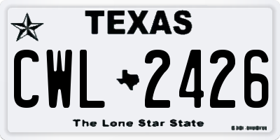 TX license plate CWL2426