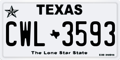TX license plate CWL3593