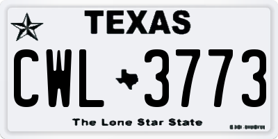 TX license plate CWL3773
