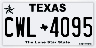 TX license plate CWL4095