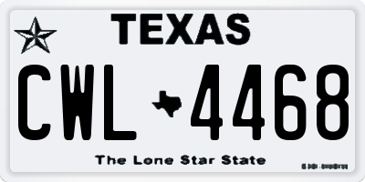 TX license plate CWL4468