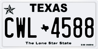 TX license plate CWL4588