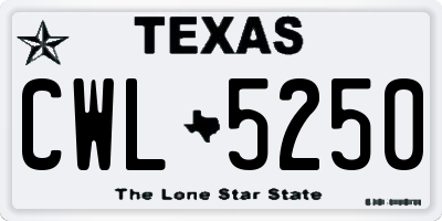 TX license plate CWL5250