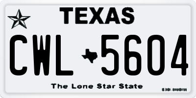 TX license plate CWL5604