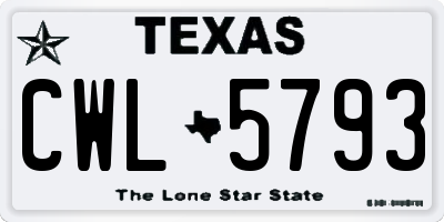 TX license plate CWL5793