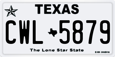 TX license plate CWL5879